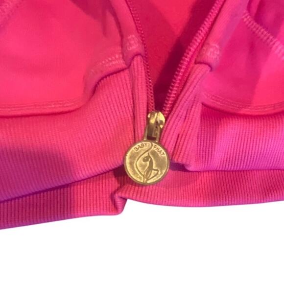 Vintage Y2K Baby Phat Girls Hoodie Pink Glitter Logo Zip Up Size S (4) Hooded - Picture 4 of 5